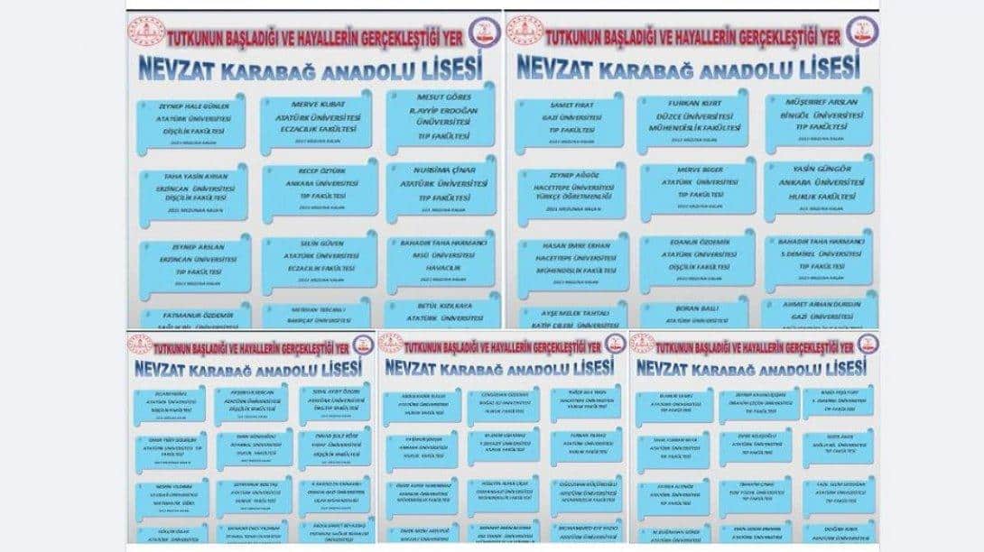 Nevzat Karabağ Anadolu Lisesi 2022- YKS Yerleştirme Sonuçları